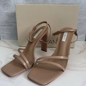Tony Bianco Fiance Heeled Sandal in Skin Capretto or Nude (8.5)